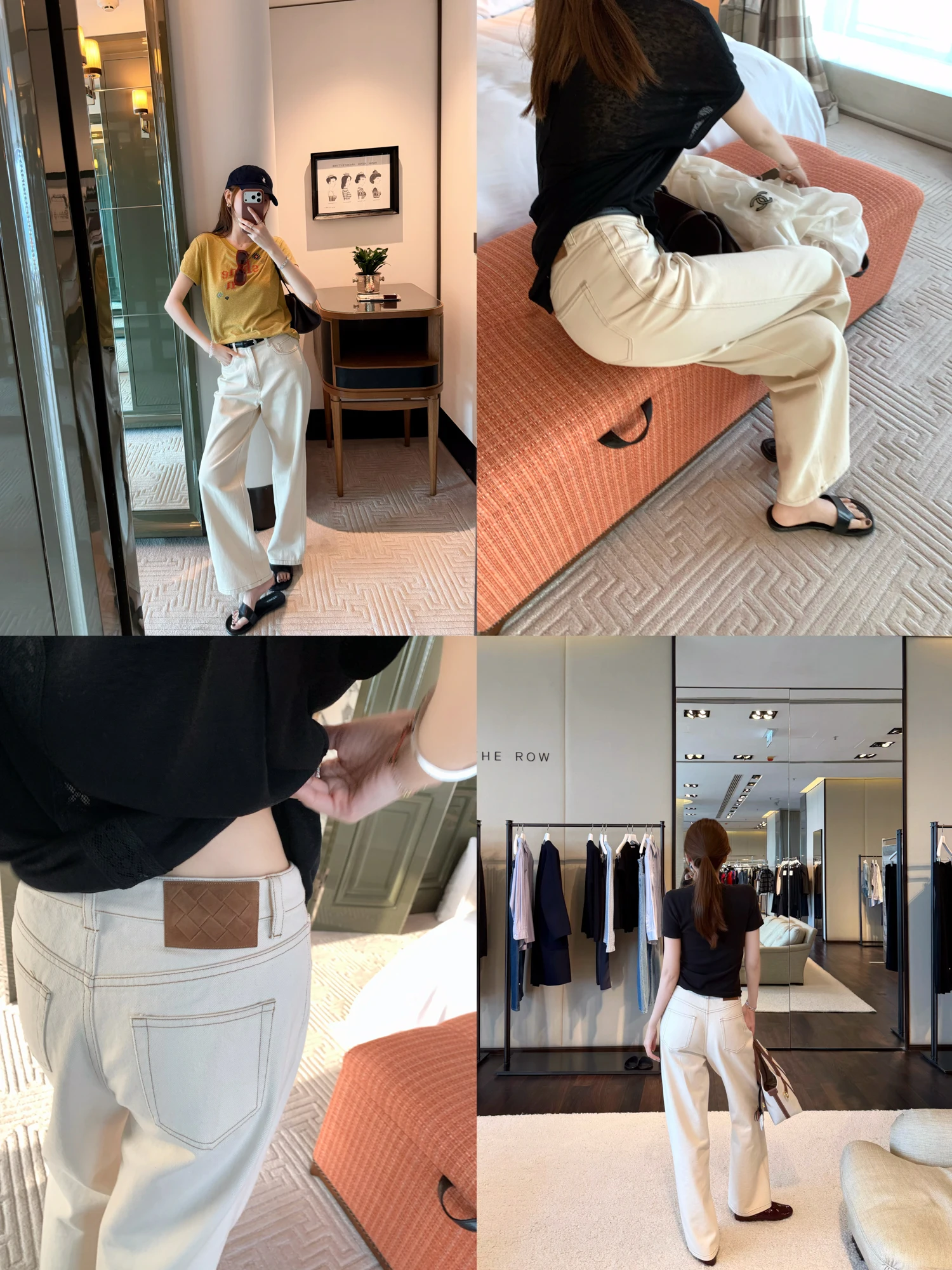 

Realzz Official Narrow Version Original Hemp Old Money Color Block Stitching Jeans Women's Straight Leg No Stretch Natural Waist