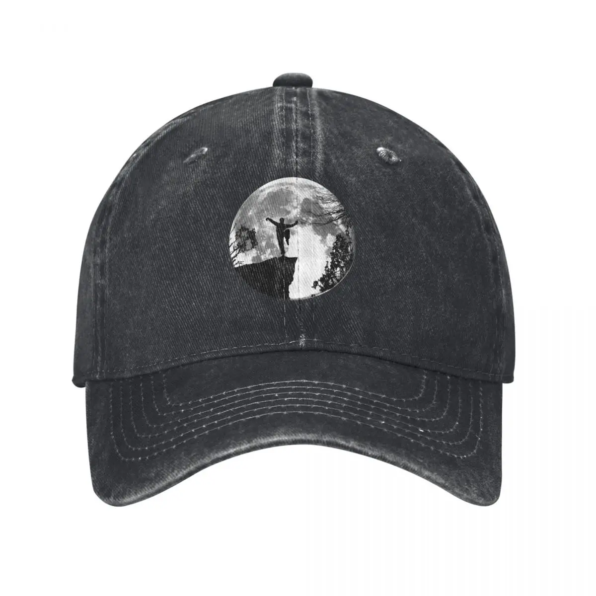 

Practicing Martial Arts in the Moonlight on a Cliff Art Baseball Cap Sports Cap Anime Hat Big Size Hat Designer Man Women's