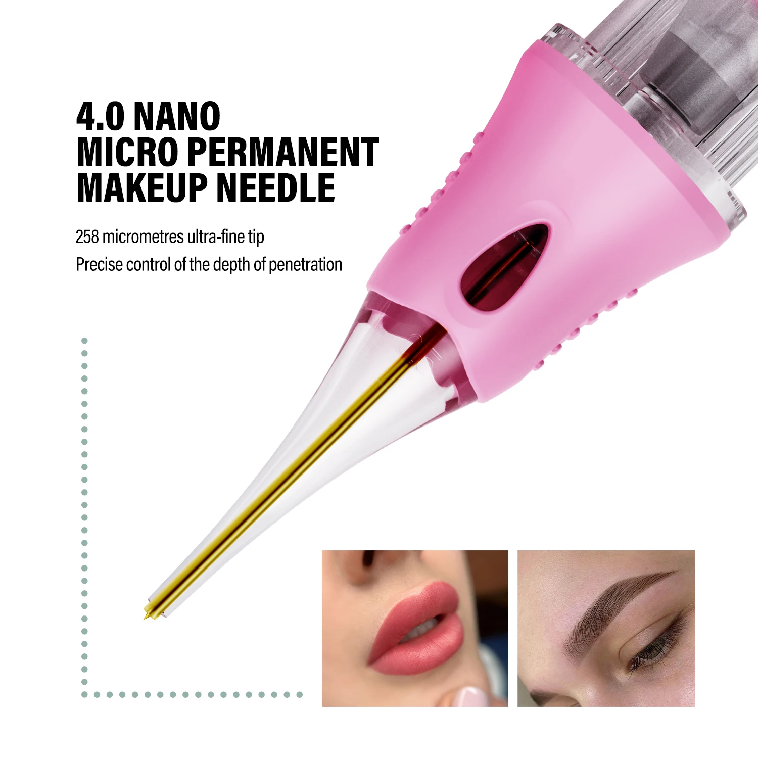 

NUOJO Nano Профессиональная игла для татуировки и пленка, безопасная игла, игла для татуировки, цветное покрытие для бровей и губ, иглы Nano 4,0 52 нм