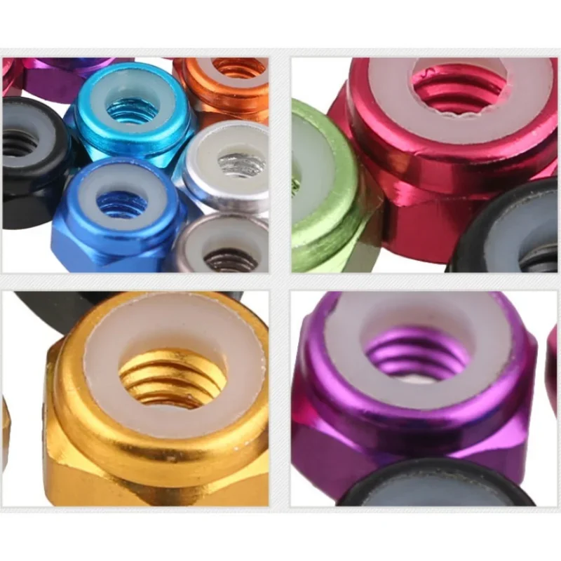 Tuercas De Seguridad De Aluminio DIN 985 | Juego Completo M2 A M8 | Tuercas Hexagonales Nylon Antivibración