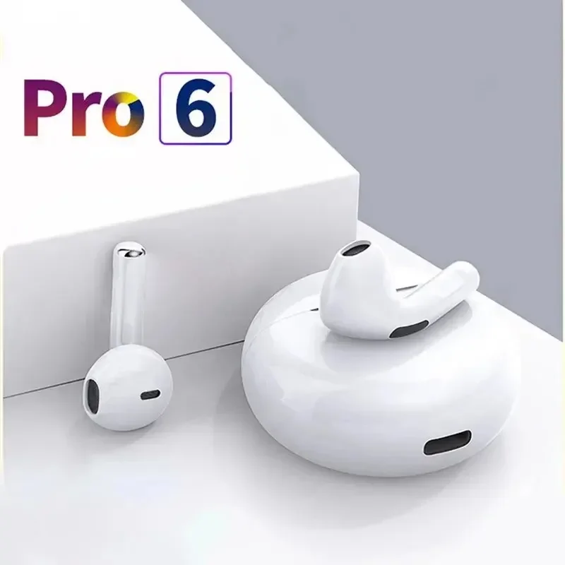 

2025 NEW Original Pro 6 TWS Wireless Bluetooth Headphones with Mic Mini Pods In-Ear Sport Earbuds for Xiaomi iPhone Android