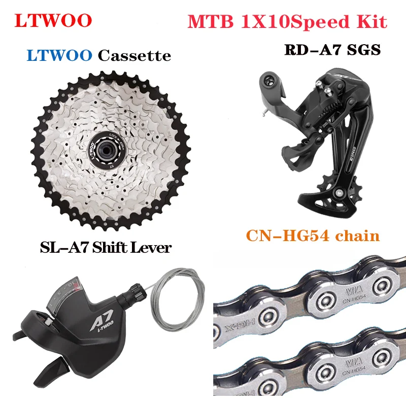 

LTWOO MTB 10S Derailleur Kit A7 Shift Lever Derailleurs LTWOO/M4100 K7 freehub Cassette CN-HG54 Chain 10V Derailleur Groupset