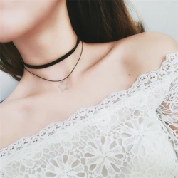 New Star Pendants Chokers for Girls Black Velvet Short Chain Choker Necklaces Gothic Personality Neck Accessoriess collar