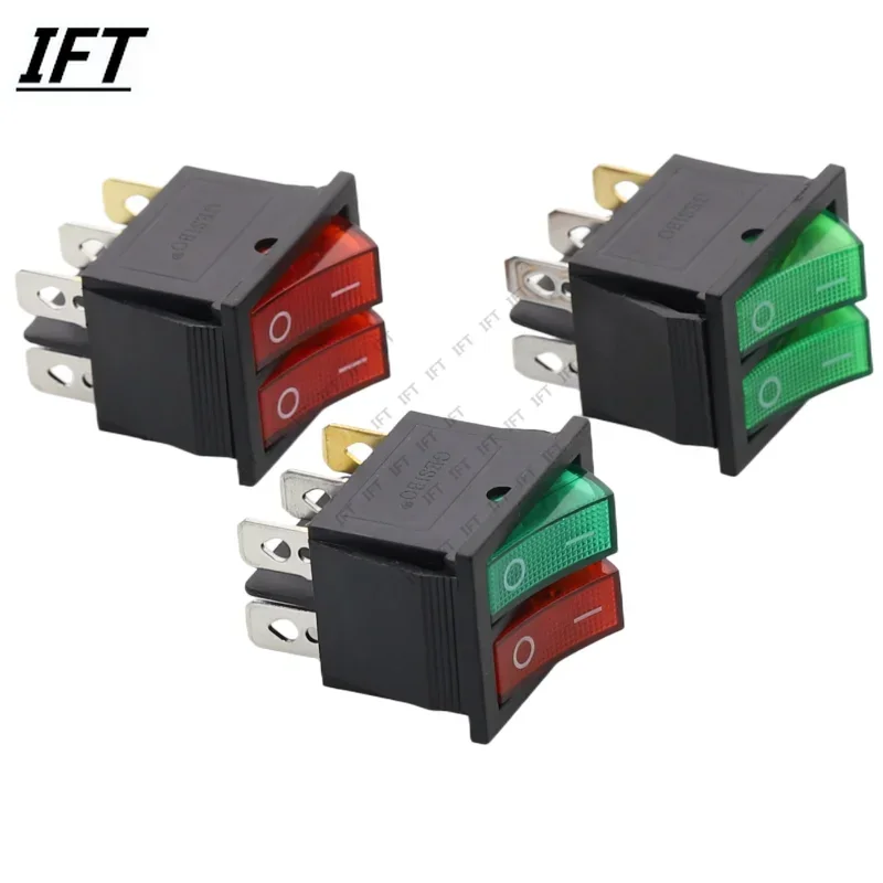 1PCS KCD8 6PIN 16A 250V 20A 125V Double Light switch Rocker Switch Waterproof ON-OFF KCD6 Boat Power Switchs
