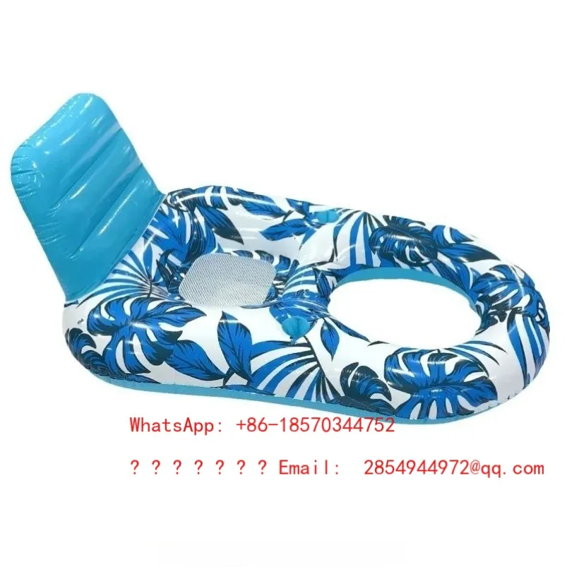 2026     Outdoor Inflatable Leaf Pattern Recliner Floating Multi-function with Cup Holder
