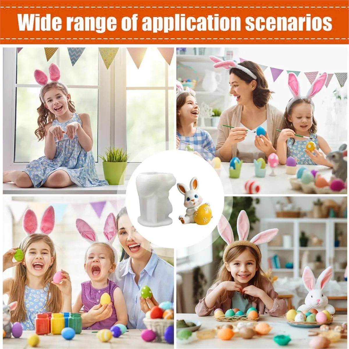 Best sales 2026 Candle Making Molds Heat Crafts Tool Bunny with Egg Mold for Friends Students Adults Men Women Easter Party