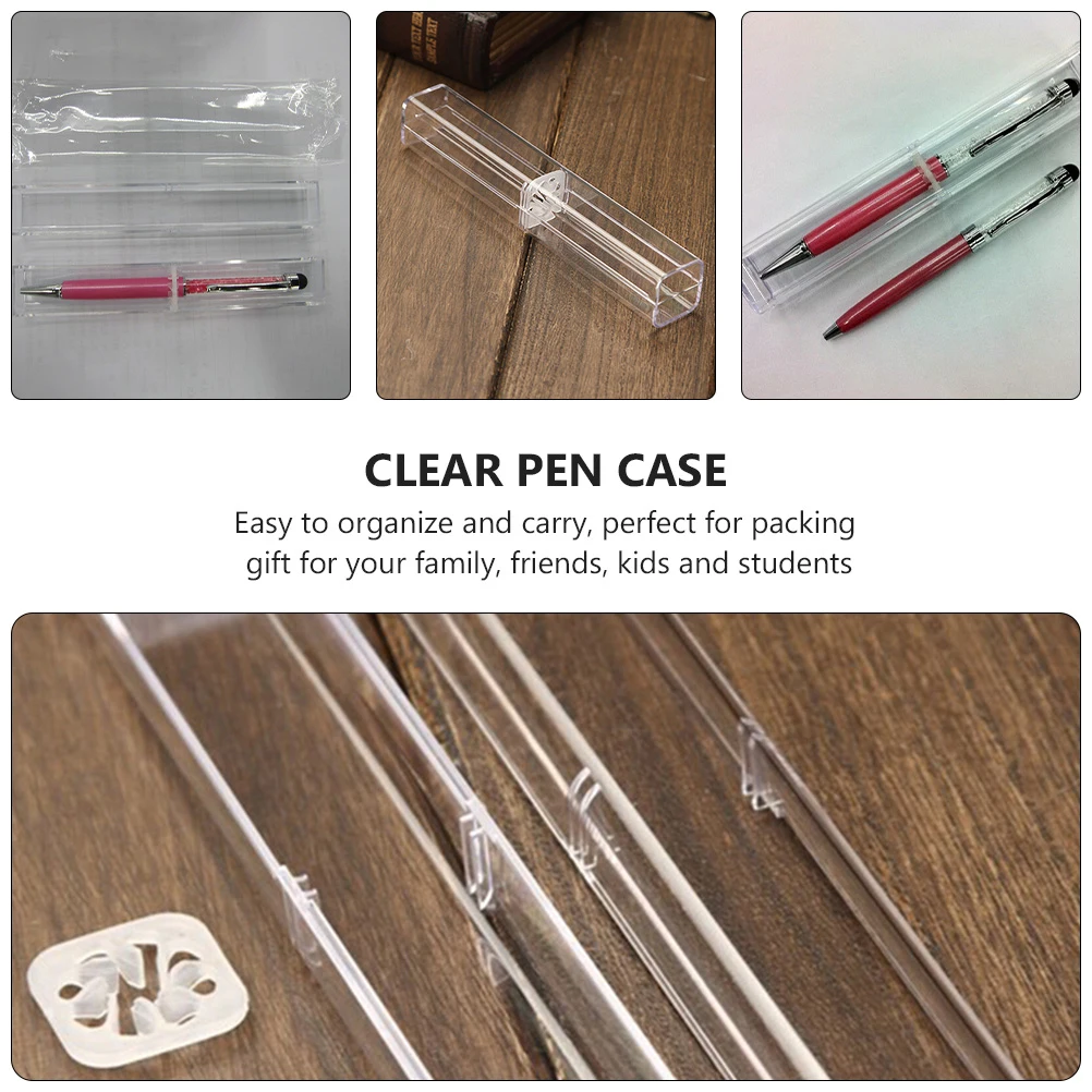 

15 Pcs Transparent Pencil Case Gift Box Office Supplies Storage Ballpoint Clear Gel Holders Packaging Plastic Boxes with Lids