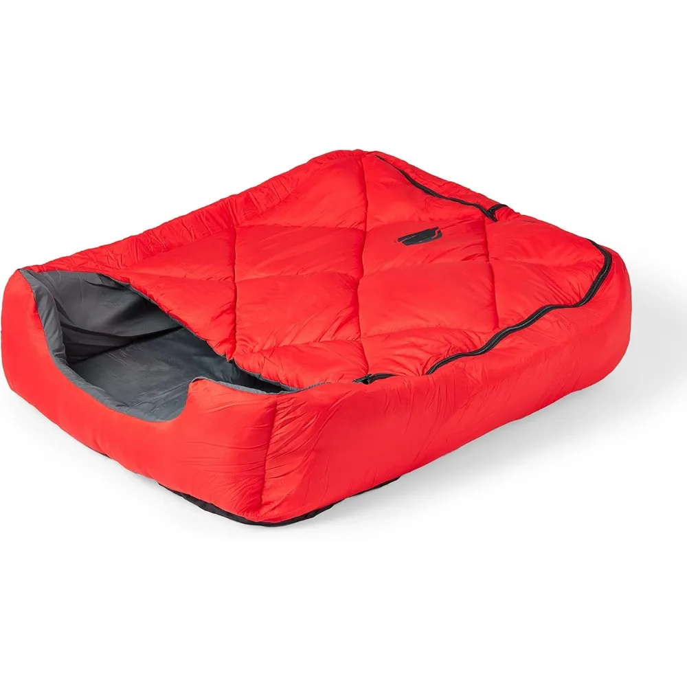 

Pet Sleeping Bag (MD/Red) with Zippered Cover for Travel, Camping, Backpacking, Hiking | Good for Small and Large Pets | Use as