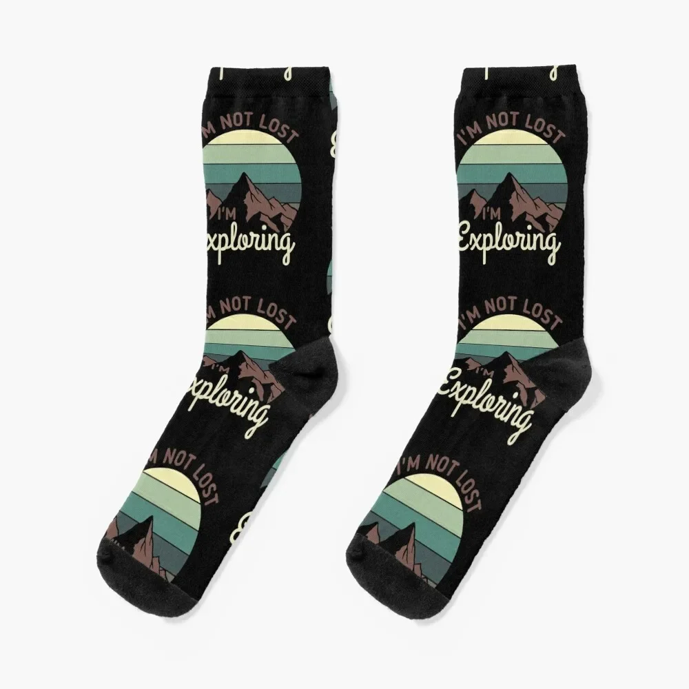 

Mountains - Exploring Socks anime kids men cotton high quality Socks For Men Women's