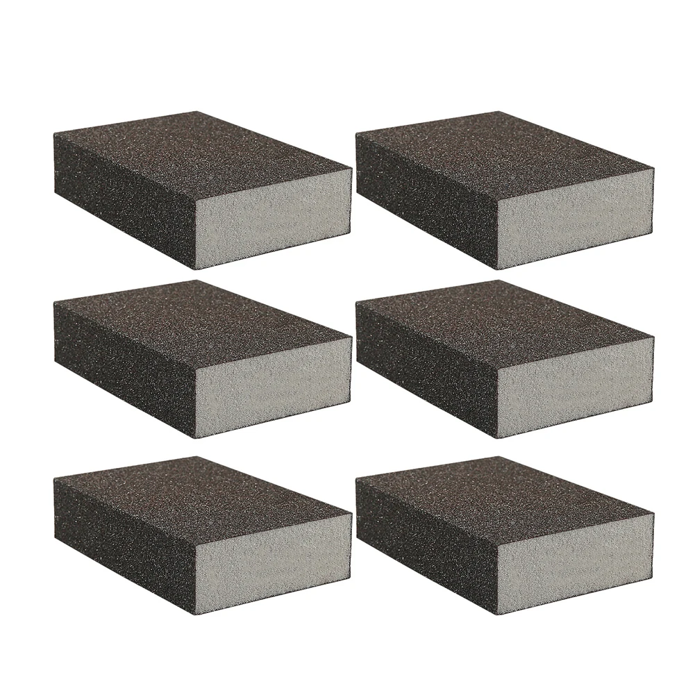 6pcs Sanding Sponge Blocks 120/150/180/240/400/600/1000 Grit Double-Sided Wear-Resistant Sponge Sand Grinding Sponge Sand Block