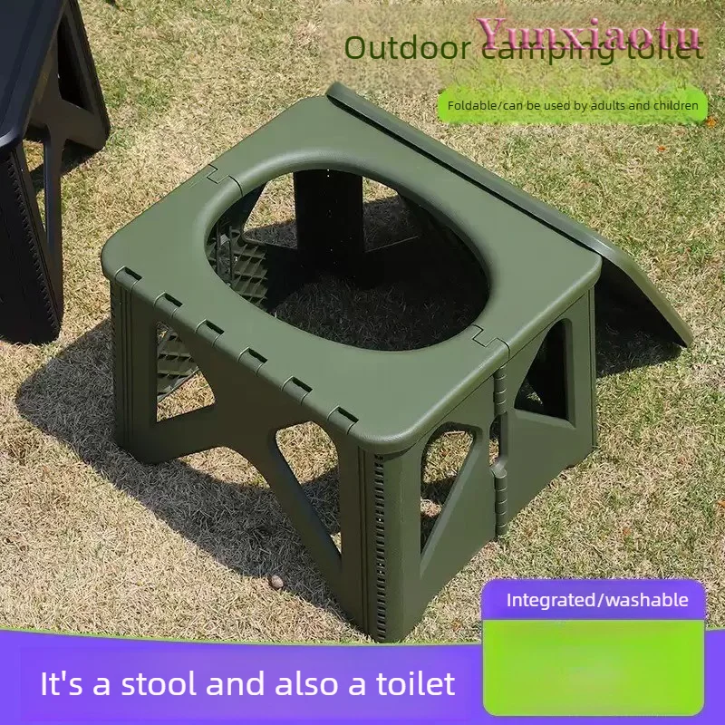 Outdoor Toilet Stool Emergency Camping Adult Portable Deodorant Folding Toilet Self-driving Travel Toilet Artifact