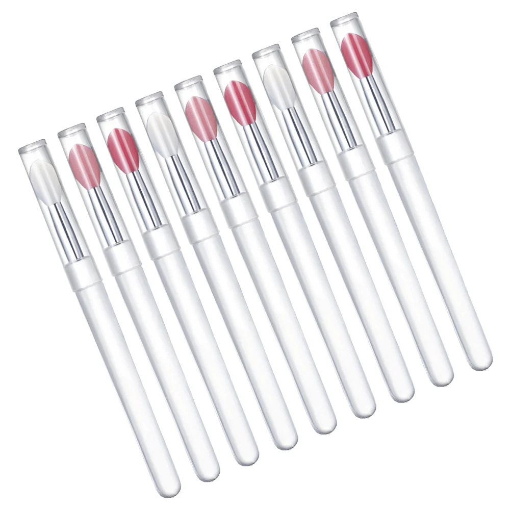 9 Pcs Lip Brush Silicone Applicator Small Makeup Clear Mascara Gloss Applicators Lash Kit Lipstick