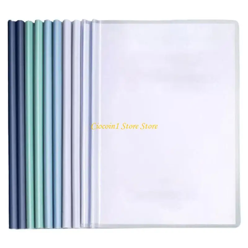 

A3PC 10Pcs Clear PP File Folders Set with Removable Long Fastener Size 12''x8.5'' School Office Supplies for Student Teacher