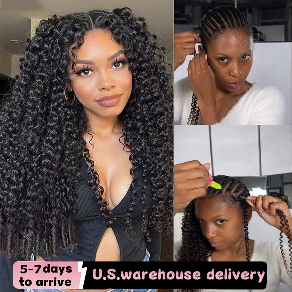 

Накладные волосы для наращивания Curly Feather Crochet, 100% натуральные человеческие волосы, без узлов, предварительно разделенные, бирманские кудрявые, с спиральными завитками на концах