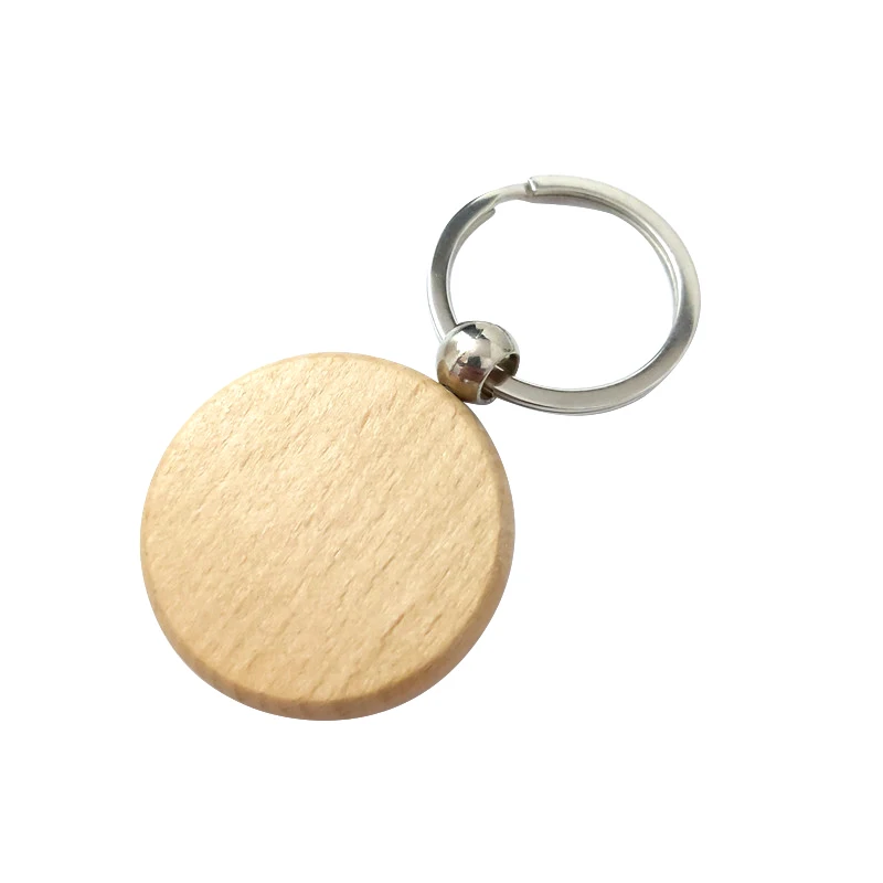 Custom Beech Wood Round Keychain, Personalized Gift