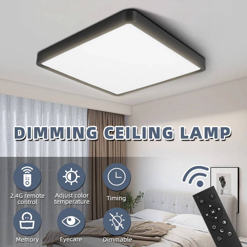 

Remote Control Ceiling Lamp Brightness Dimmable LED Ceiling Light For Bedroom Living Room Ultrathin 0.9inch 220V 110V Smart Lamp