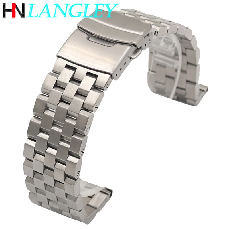 26mm 24mm 22mm 20mm 18mm Metal Watch Band Premium Solid Stainless Steel Watch Bracelet Straps Men Women Black/Silver WristBand