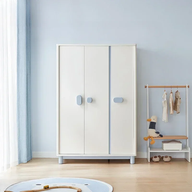 Premium Nordic White Child Wardrobe  Wood Cute Apartment Cupboard Wardrobe  Bedroom Guarda Roupa Solteiro