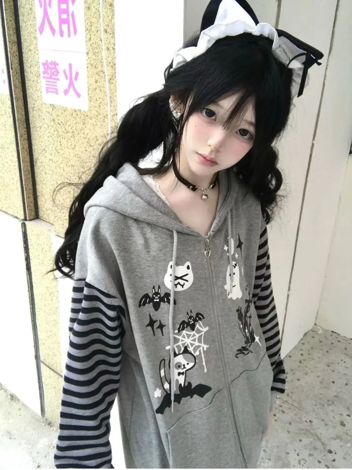 

Японские милые пальто Y2K, одежда с капюшоном, женские топы, осенне-зимние куртки одного цвета с толстыми кардиганами в стиле ретро