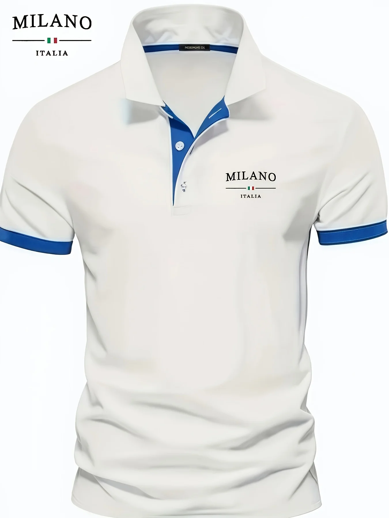 Das neue Herren-Kurzarm-POLO-Shirt für den Sommer 2025, verfügt über einen lässigen und modischen 3D-Buchstabenmusterdruck auf der Straße