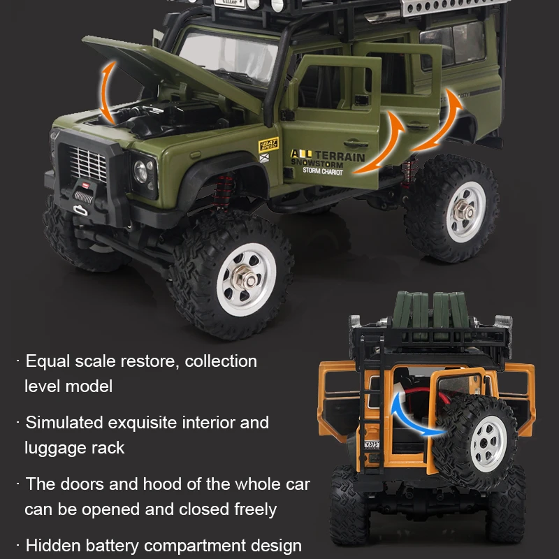 1:28 Mini RC Car SG2801 2.4G Simulation Remote Control 4WD Off-Road Climbing Truck with Front and Rear Lights Vehicle Model Toy