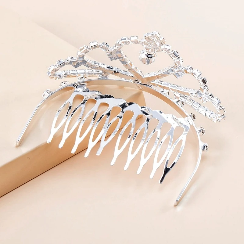 Rhinestone crown hair comb