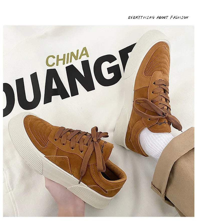 Men Basketball Shoes Fashion Flat Breathable Male Suede Leather Casual Shoes Men Chunky Sneakers Zapatillas Hombre