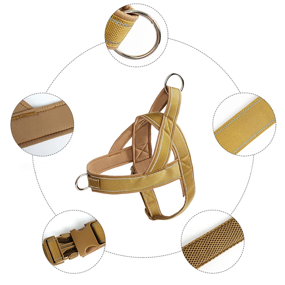 Tactical No-Pull Dog Harness – 1000D Nylon with Handle & Reflective Trim