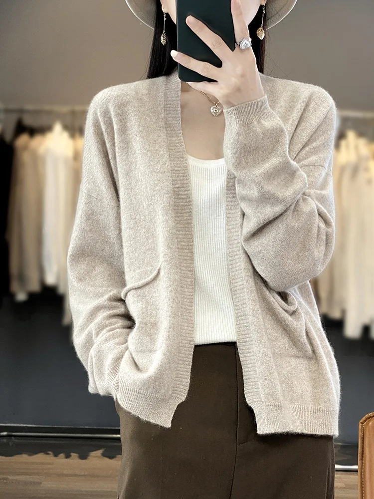 Women's Loose Knitted Woolen Cardigan ort Sve Long Sve Spring Autumn Faionable Versatile Outerwear Korean Sle Top