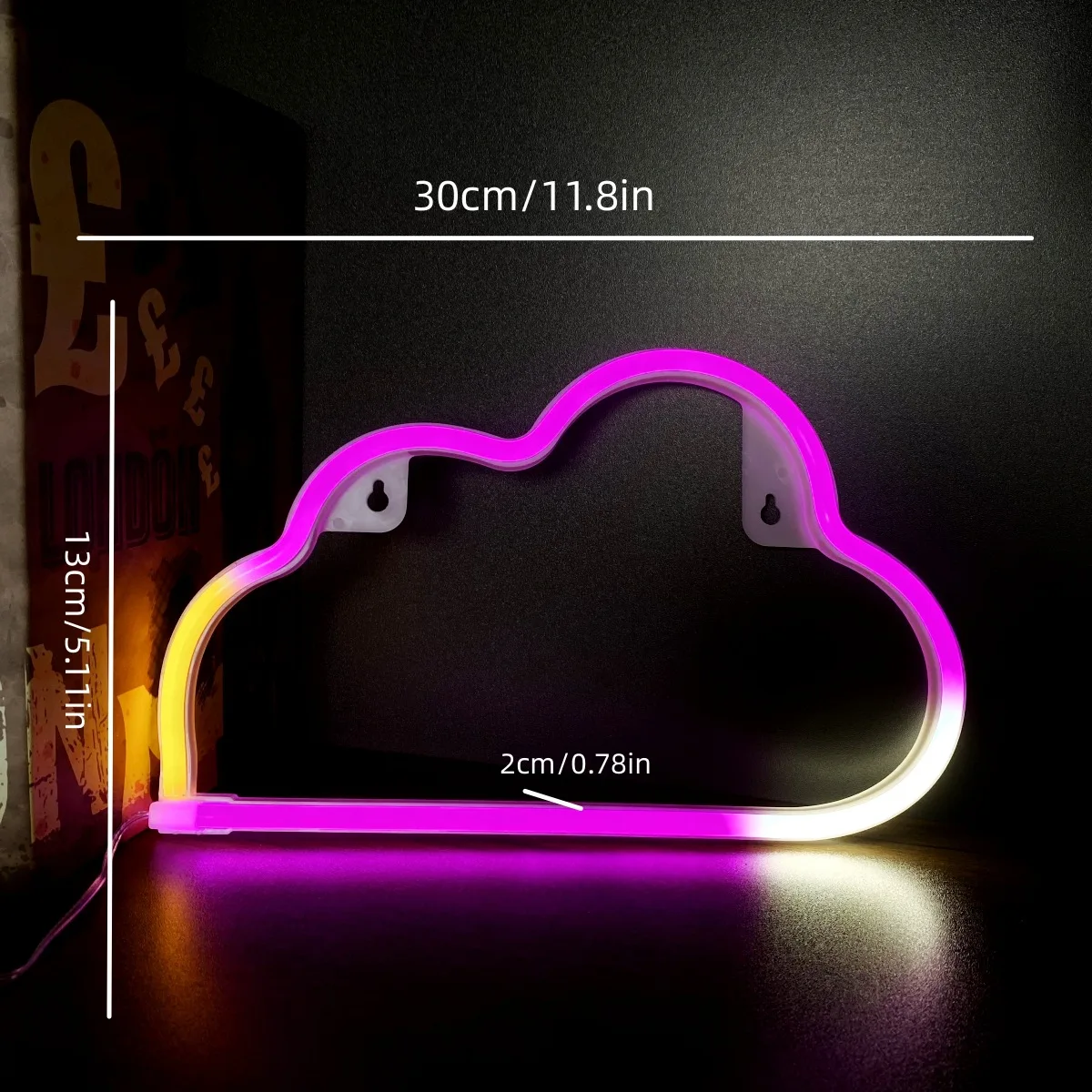 LED Clouds Neon Hanging Light Luminous Letter Decor Light Sign Art Sign Night Lamp Xmas Birthday Gift Wedding Party Wall Lights