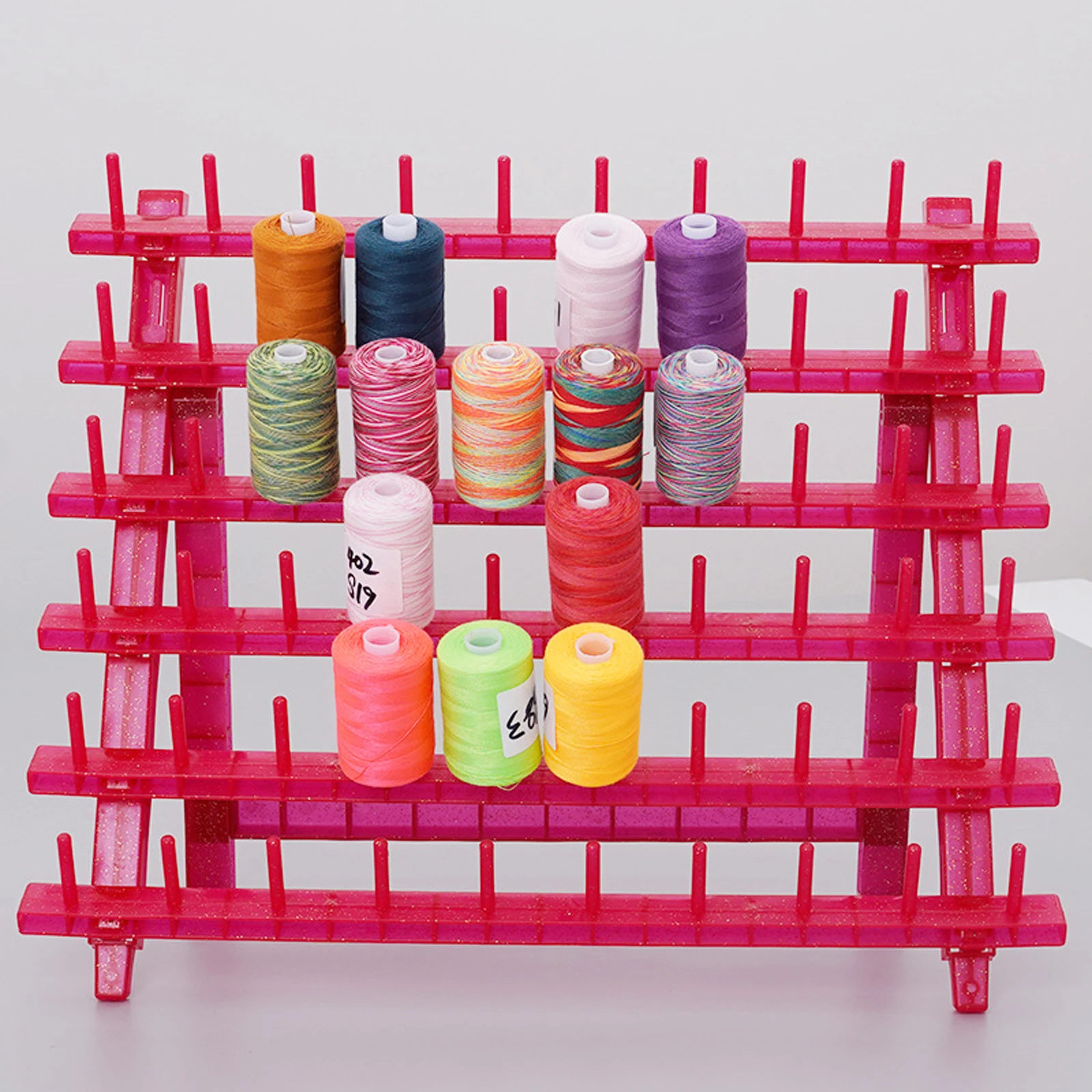 Plastic Sewing Thread Holder Rack 60-Spool Sewing Thread Rack Space Saving Portable Storage Organizer Holder for Sewing