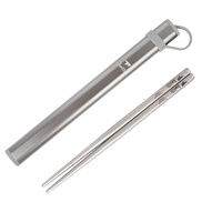 Keith Titanium Chopsticks Hollow Square Chopsticks Camping Traveling Picnic Food Sticks With Colorful Storage Tubes Ti5626