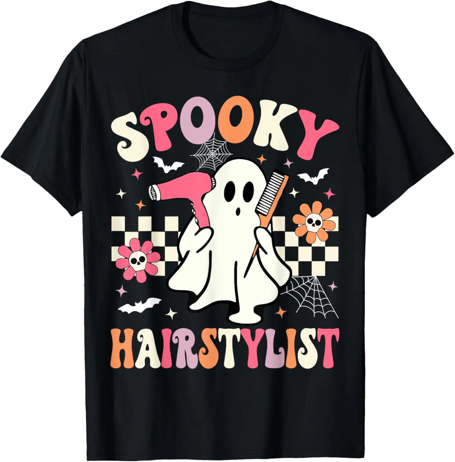 Spooky Hairstylist Halloween Groovy Hairdresser Halloween T-Shirt