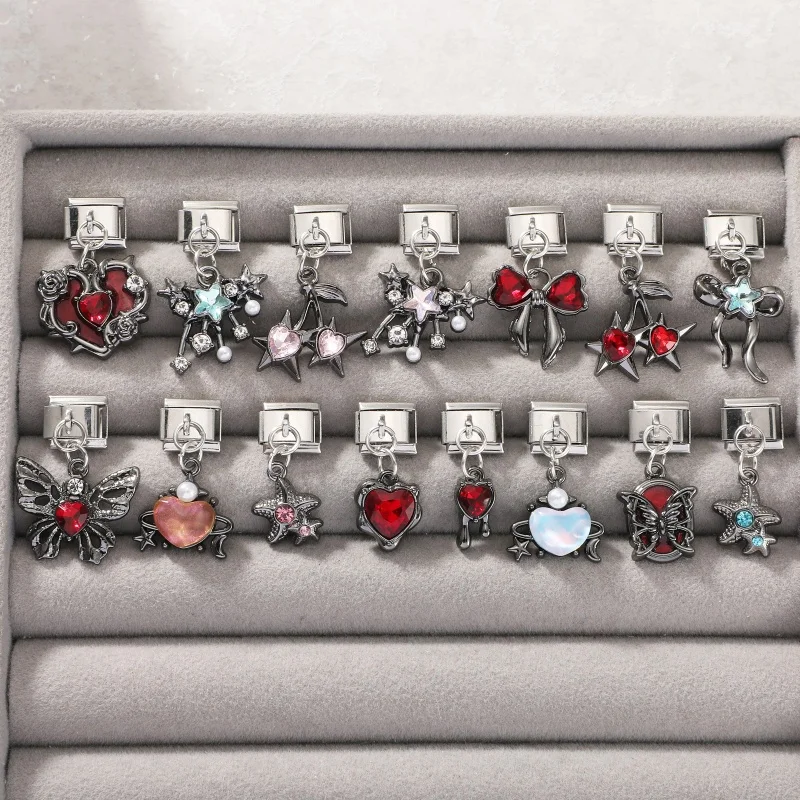 جديد زوجين سحر سوار ستار جارلاند القوس القمر سحر قلادة الروابط الإيطالية صالح 9 مللي متر سوار الفولاذ المقاوم للصدأ صنع Diy بها بنفسك مجوهرات #6