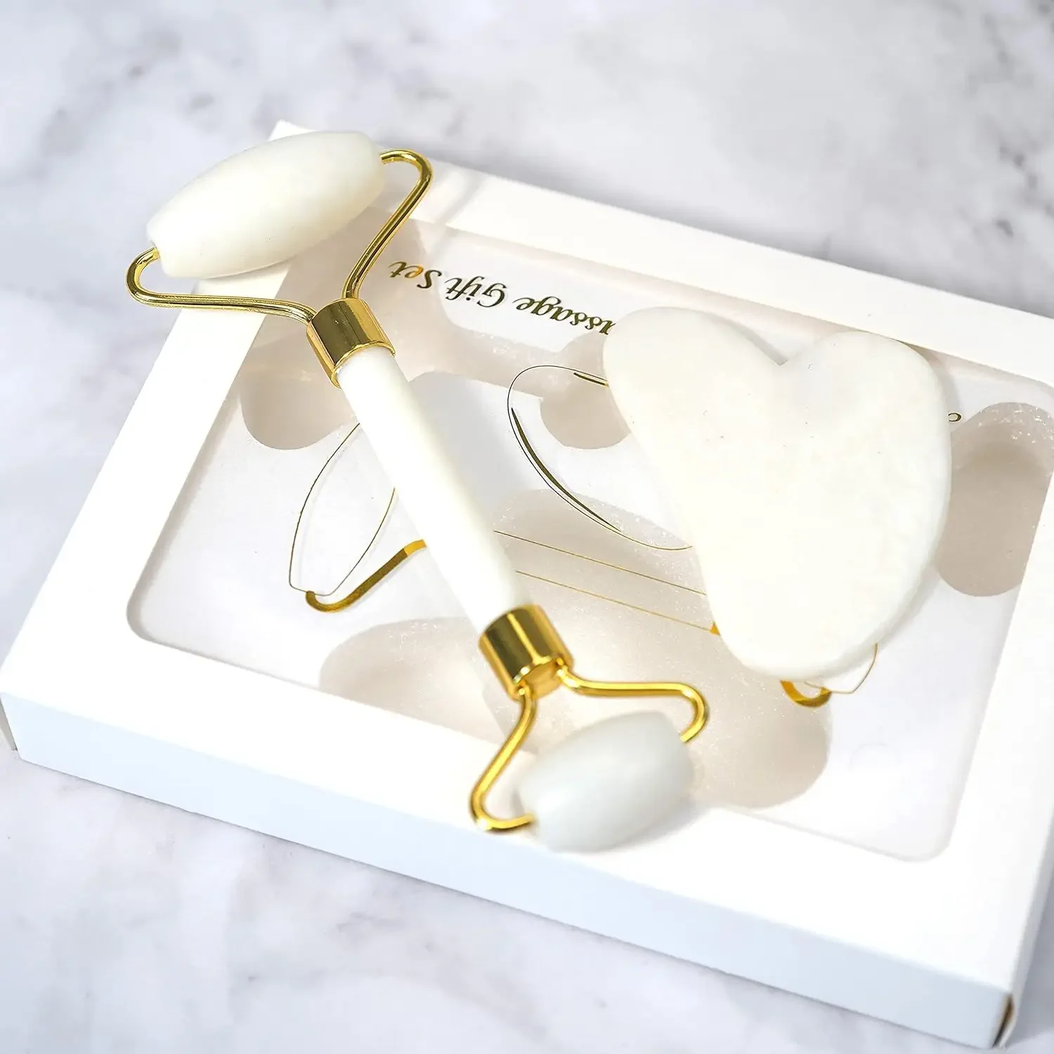 Premium Jade Roller and Gua Sha Set by Gua Sha Facial for Skin Care Anti-Aging and Puffiness Self Care Gift for Women