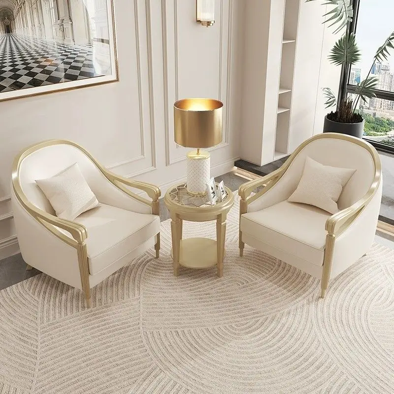 

American light luxury all-solid wood sofa modern small apartment high-end luxury villa