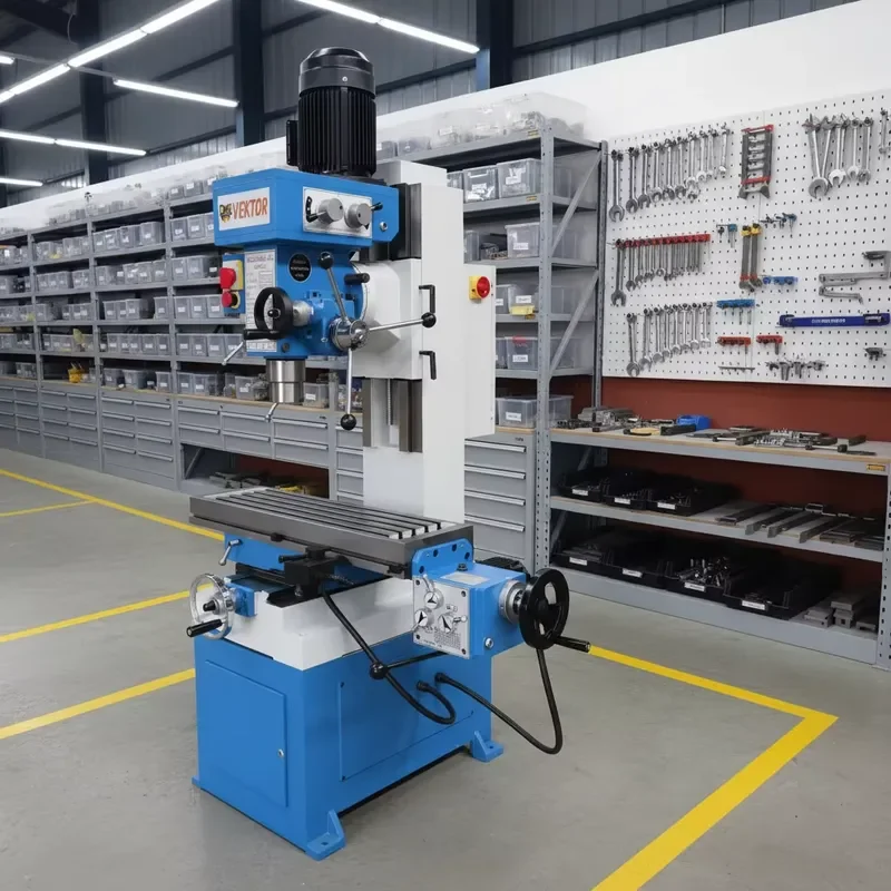 Factory Worktable 80mm Thickness ZX50C Mini Manual Drilling Milling Machine with Double Speed Change Handle for Metal Working