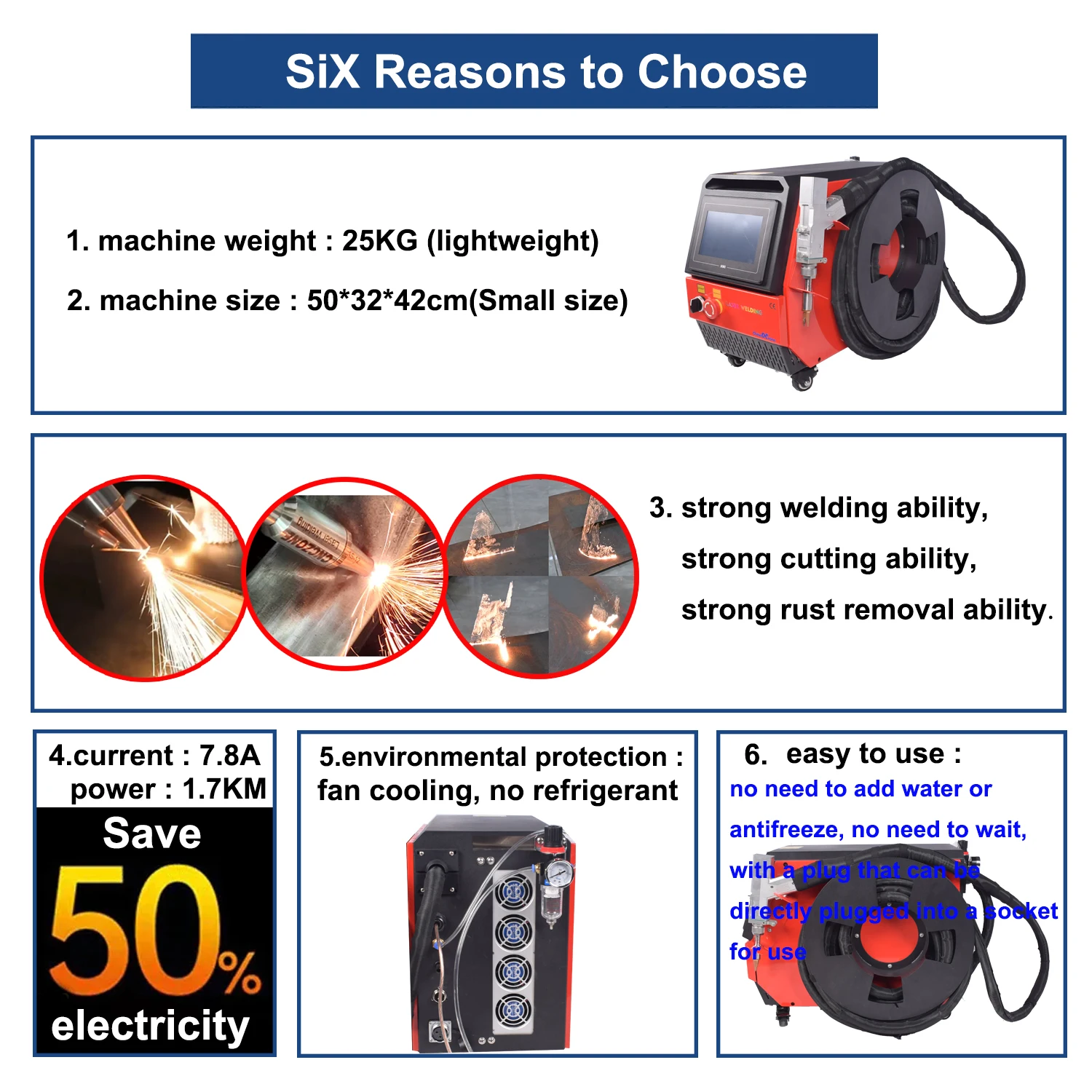 700W Air Cooled Laser Welder Handheld Fiber Laser Welding Machine 4 in 1 Cutting Welding Cleaning for Metal Air Cooling Laser