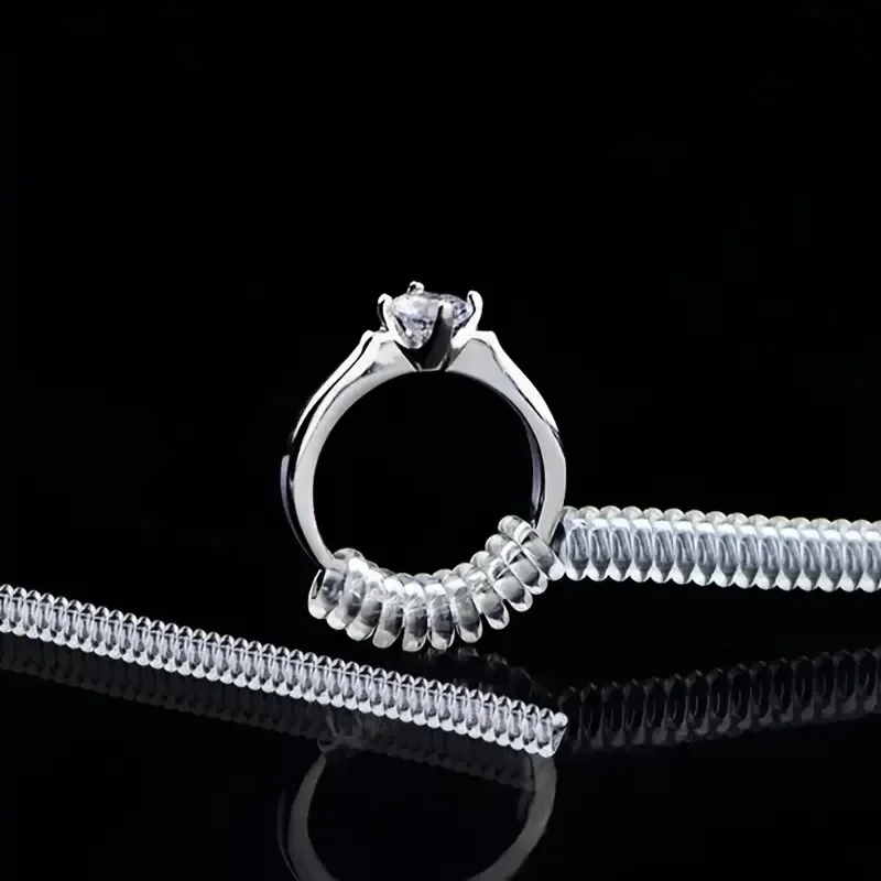 4 stücke spiral basierte Ring werkzeuge Frauen Männer transparent unsichtbare Ringgröße Reduzier werkzeuge Feder spule Schmuck Größe Spanner