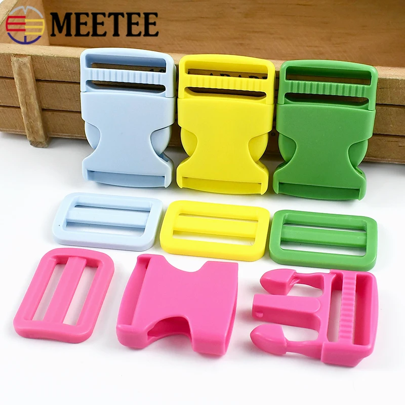 

2/5/10Sets 25-38mm Plastic Buckles Release Buckle Tri-Glide Slider Clasp Webbing Backpack Strap Adjust Ring Hook DIY Accessories