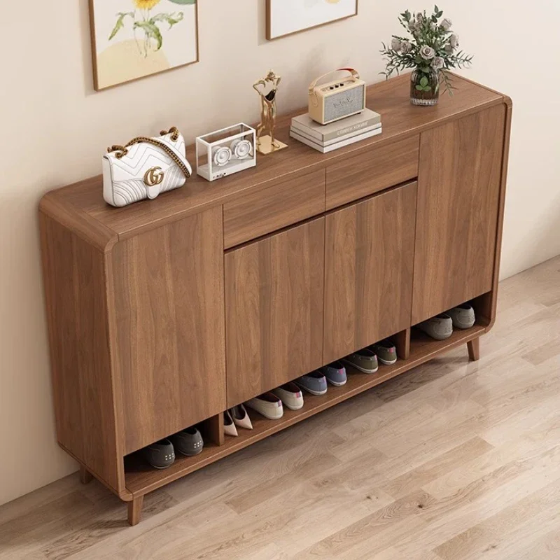 Universal Living Room Cabinet Solid Wood Shoe Storage Cabinet Large Capacity Wall Mounted Modern Home Furniture
