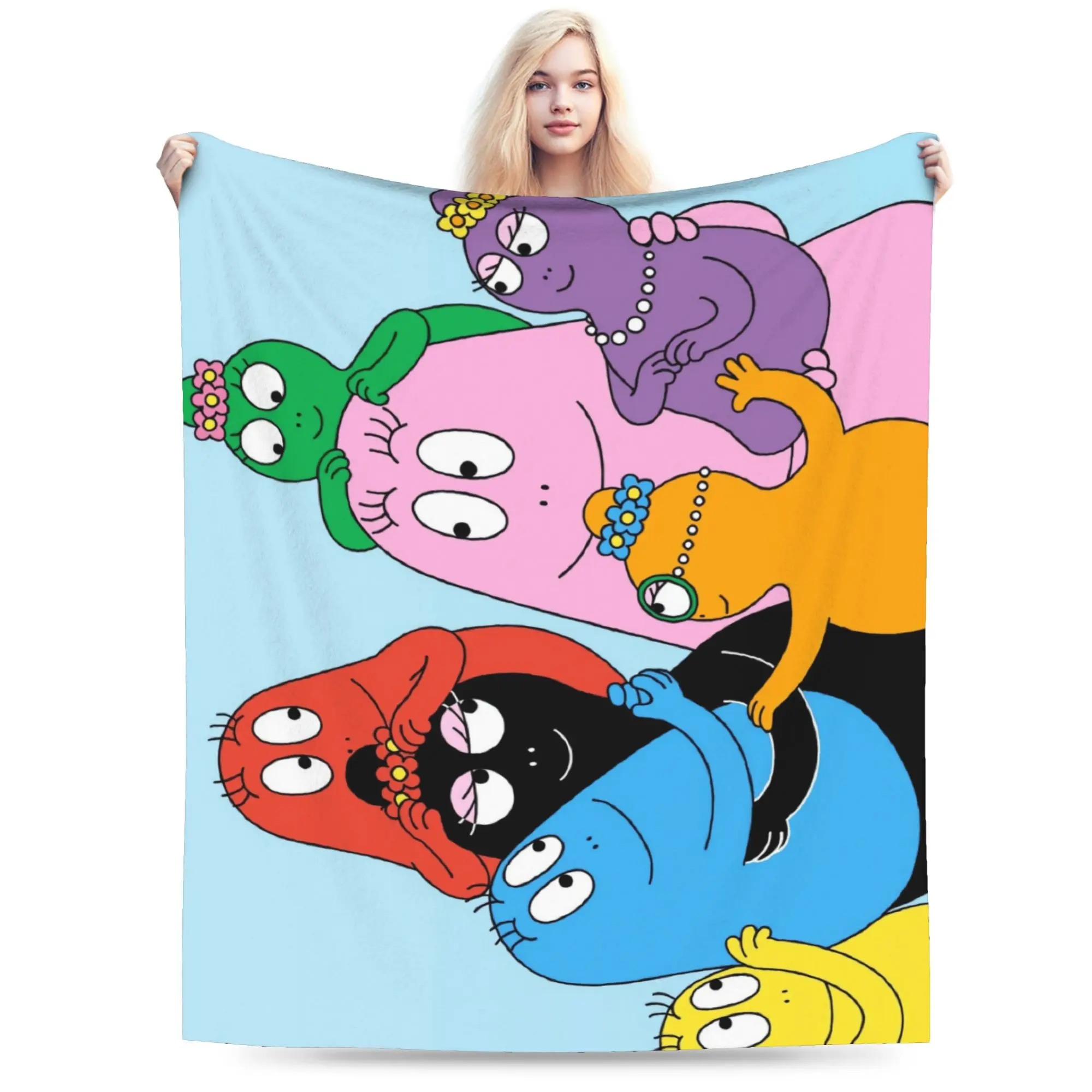 Barbapapa Barbamama Blankets  Warm Soft Graphic Plush Throw Blanket For Bedroom Decorative Flannel Bedspread Bed Cover