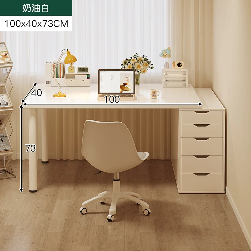 Double person desk, student home computer desk, desktop, female bedroom desk, office desk, study desk, cream style makeup desk