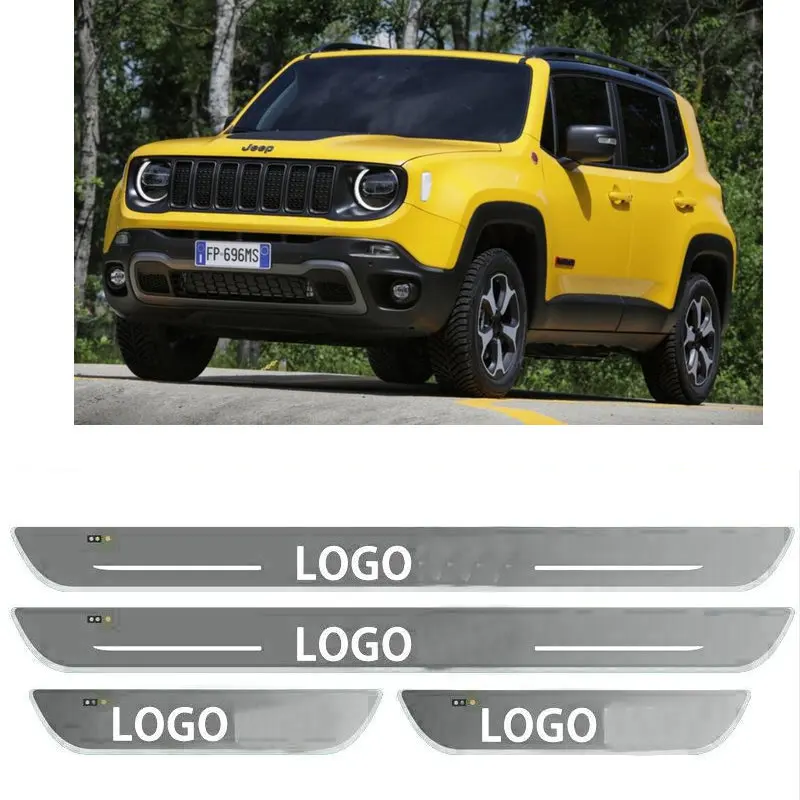 2x Car Ambient Door Welcome Pedal Lights For jeep renegade wrangler grand cherokee Wagoneer Gladiator commander Compass LIBERTY