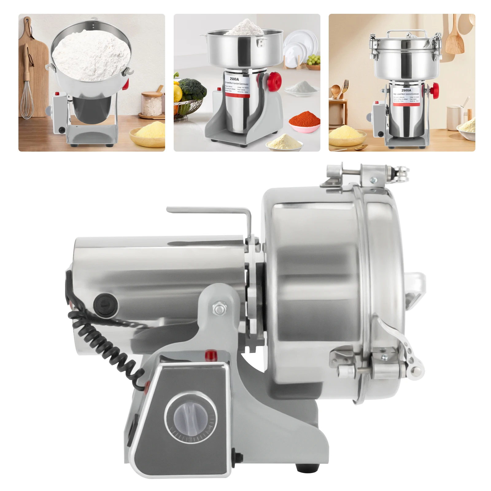 Tocător Electric 8 L, 4500 W, Bol Inox, pentru Cantități Mari