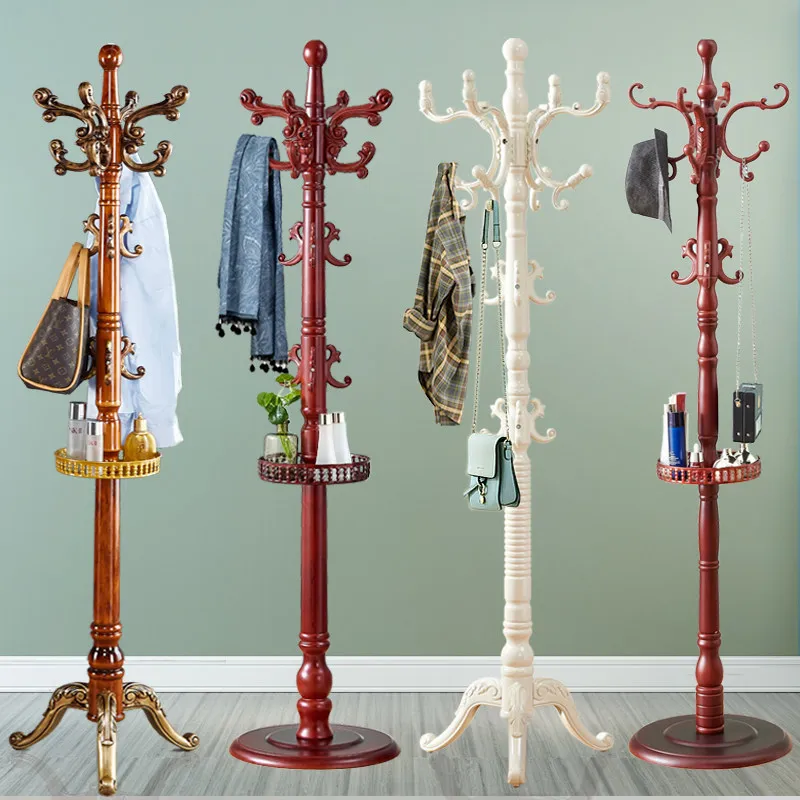 Hanger floor bedroom European princess Nordic Internet celebrity vertical clothes rack household hanger solid wood coat rack