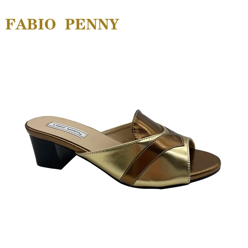 FABIO PENNY 2025 African Mom Italian Casual Commute Chic patchwork coat Women's slippers zapatillas de mujer