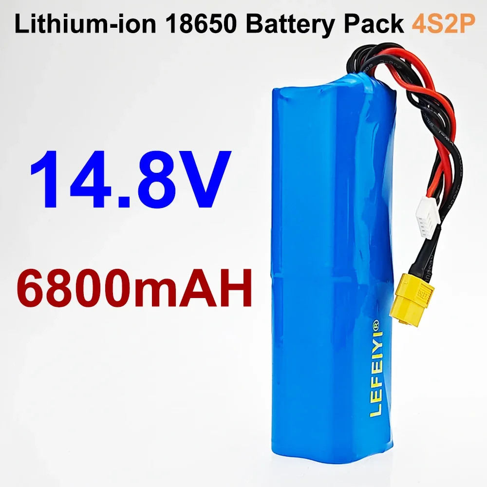 

Li-ion Battery 14.8V 6800mAh 4S2P High Capacity UAV Rechargeable for Various RC Airplane Drone Quadrotor XH2.54-5P XT60