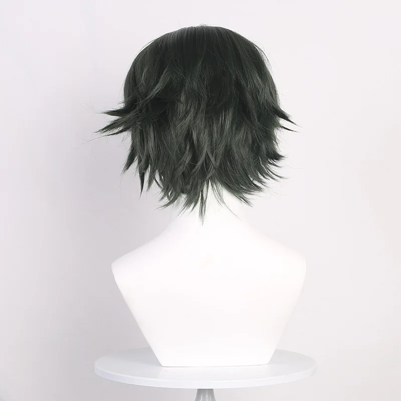 Idol Master Dream Festival ES Kengo Ransui Cosplay Perücke Dunkelgrün Mittelscheitel Kurzes Haar Anime Dream Festival