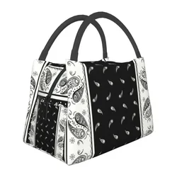 Custom Classic Paisley Bandana Pattern Lunch Bag Women Thermal Cooler Insulated Lunch Box for Picnic Camping Work Travel